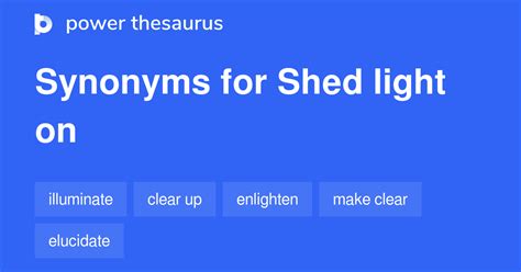 shed light synonym|shed new light synonym.